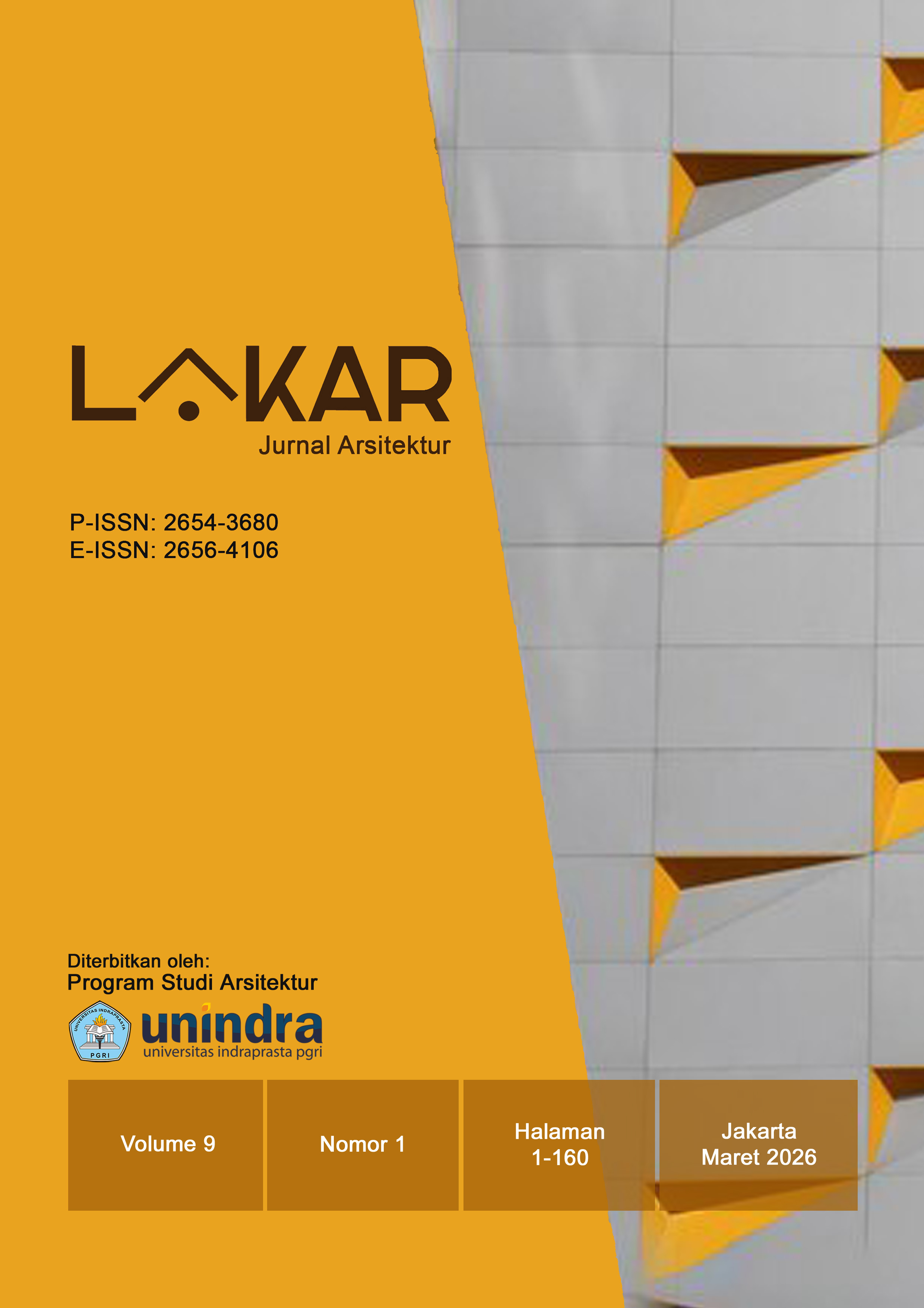 					View Vol. 9 No. 1 (2026): Lakar: Jurnal Arsitektur
				