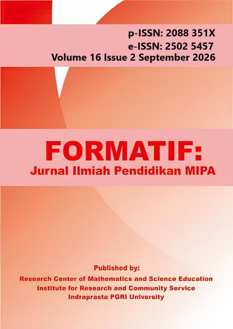 					View Vol. 16 No. 2 (2026): Formatif: Jurnal Ilmiah Pendidikan MIPA
				